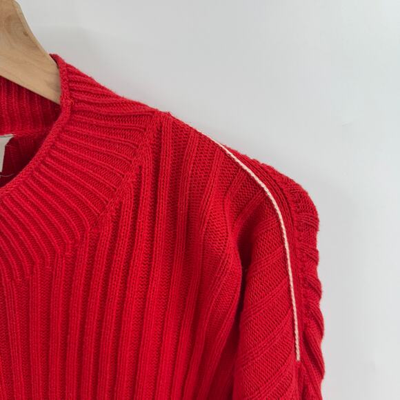 Everlane The Organic Cotton Crew Ribbed Sweater Red Long Sleeve Size Small - Picture 4 of 8